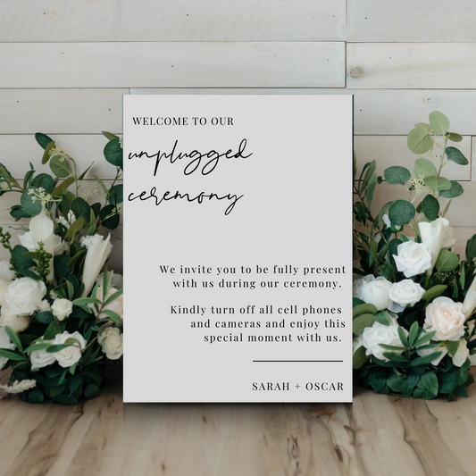 Unplugged Ceremony Sign | Naomi
