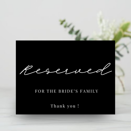 Reserved Sign | Michelle